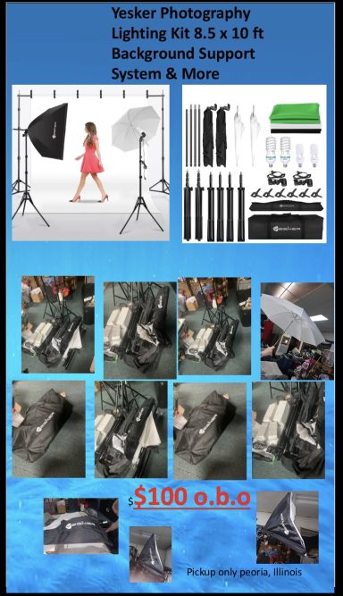 Yesker Photography Lighting Kit 8.5 x 10 ft Background Support System & More